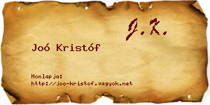 Joó Kristóf névjegykártya