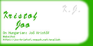 kristof joo business card